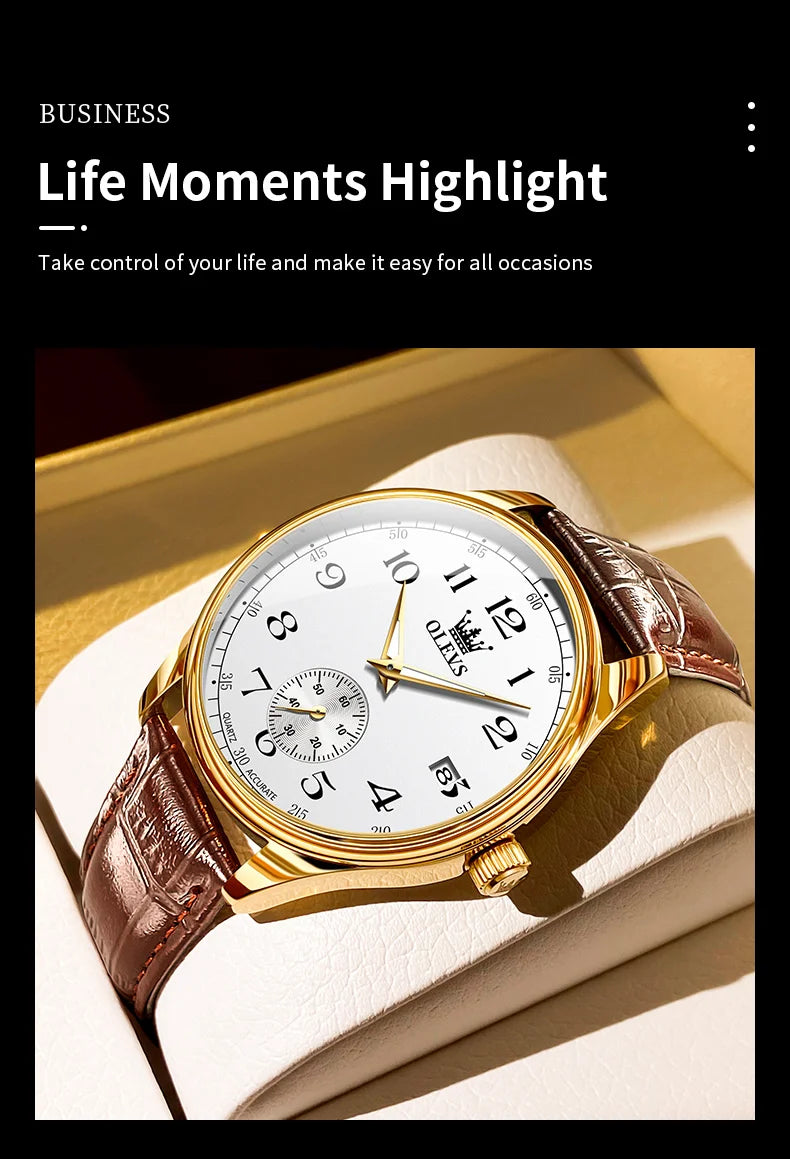 Olevs Leather Strap WaterproofQuartz Watch for Men - Premium Watches from Zeppelin - Just $40! Shop now at Dressmycell.com Olevs Leather Strap WaterproofQuartz Watch for Men - Premium Watches from Zeppelin - Just $40! Shop now at Dressmycell.com